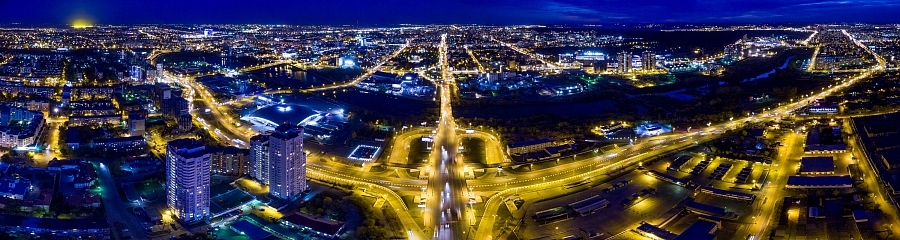 Панорама ночного Челябинска