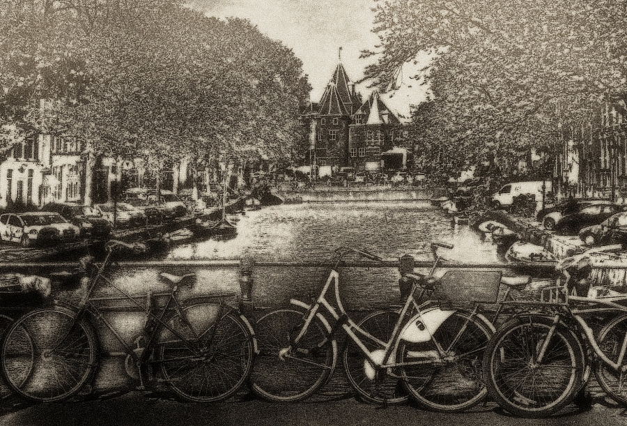 Амстердам, каналы, велосипеды